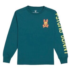 Psycho Bunny Kids Long Sleeve Shirt in Teal XL (18/20)